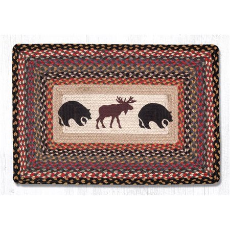 CAPITOL IMPORTING CO 20 x 30 in Bear  Moose Printed Rectangle Patch Rug 67043BM